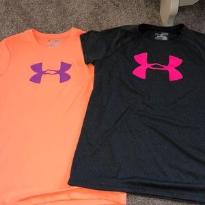 Girls under amour t shirts, never worn!!!